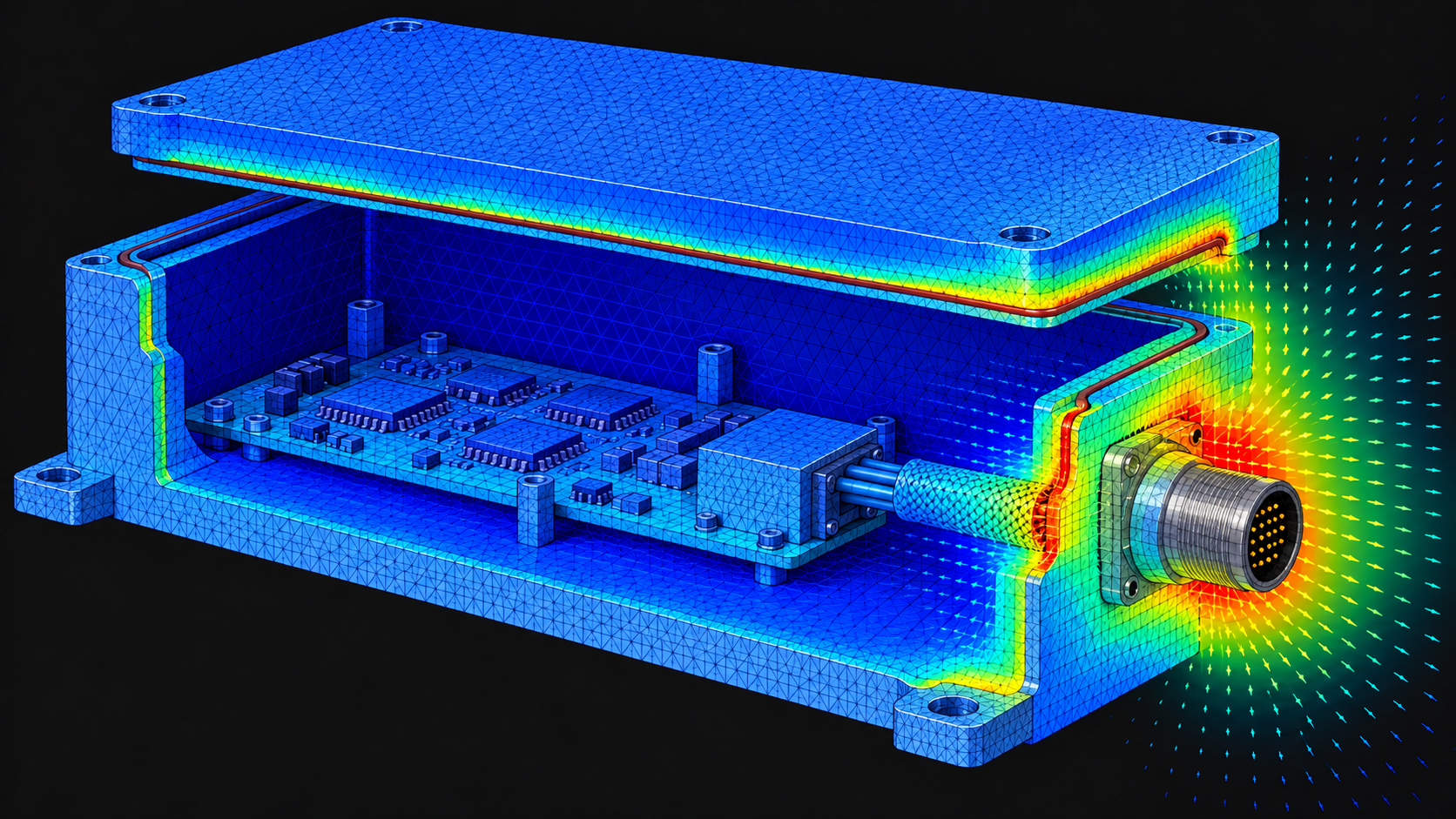 Generated spacecraft EMI-protection R&D concept, not a validated electromagnetic simulation result